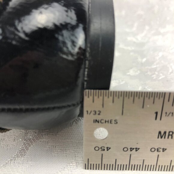 Mossimo Vallie Glossy Black Patent Zipper Flat Pointed-Toe Shoes Size 5½ - Picture 10 of 10